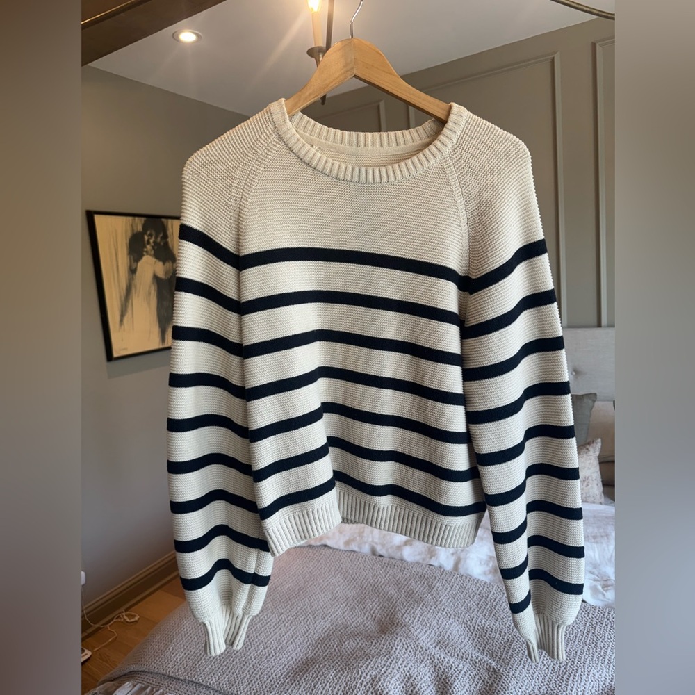 Part Two Cream and navy stripped Knit Sweater